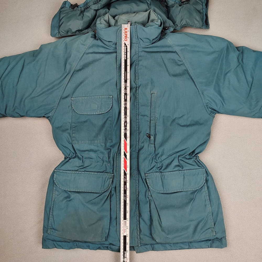 Vintage Eddie Bauer Goose Down Parka Mens Medium Forest‎ Green Hooded Coat USA - Picture 3 of 14